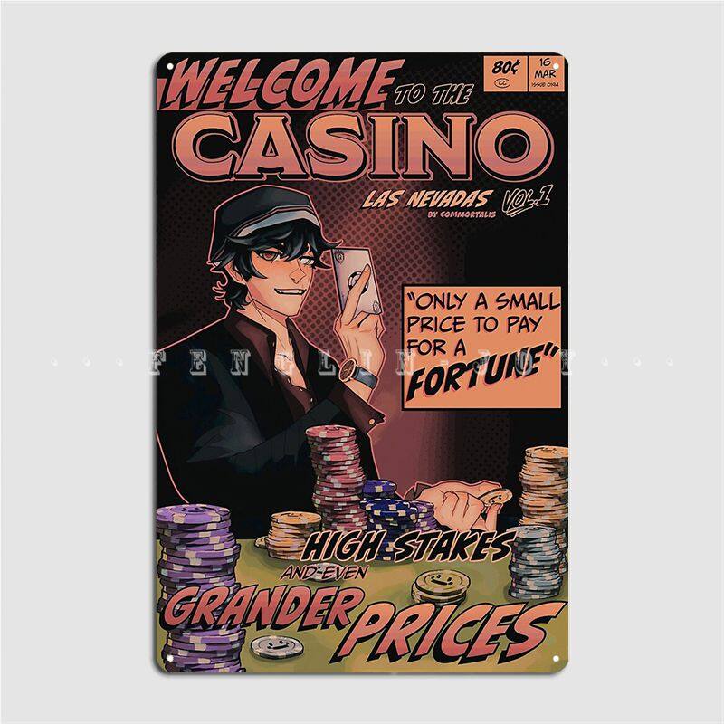 Biển Hiệu Kim Loại Treo Tường In Hình Truyện Tranh Quackity Casino Dream Las Nevadas