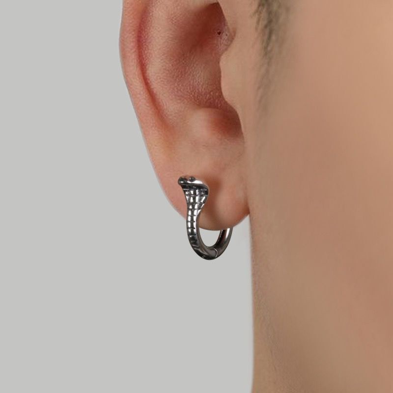 Bông Tai Mạ Bạc 925 Hình Rắn Phong Cách Hip Hop Âu Mỹ Thời Trang Cho Nam Và Nữ