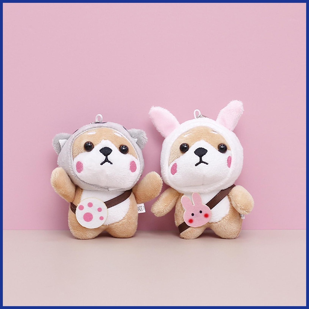 Móc Khóa Hình Chó Shiba Nhồi Bông Màu Sắc Tươi Sáng