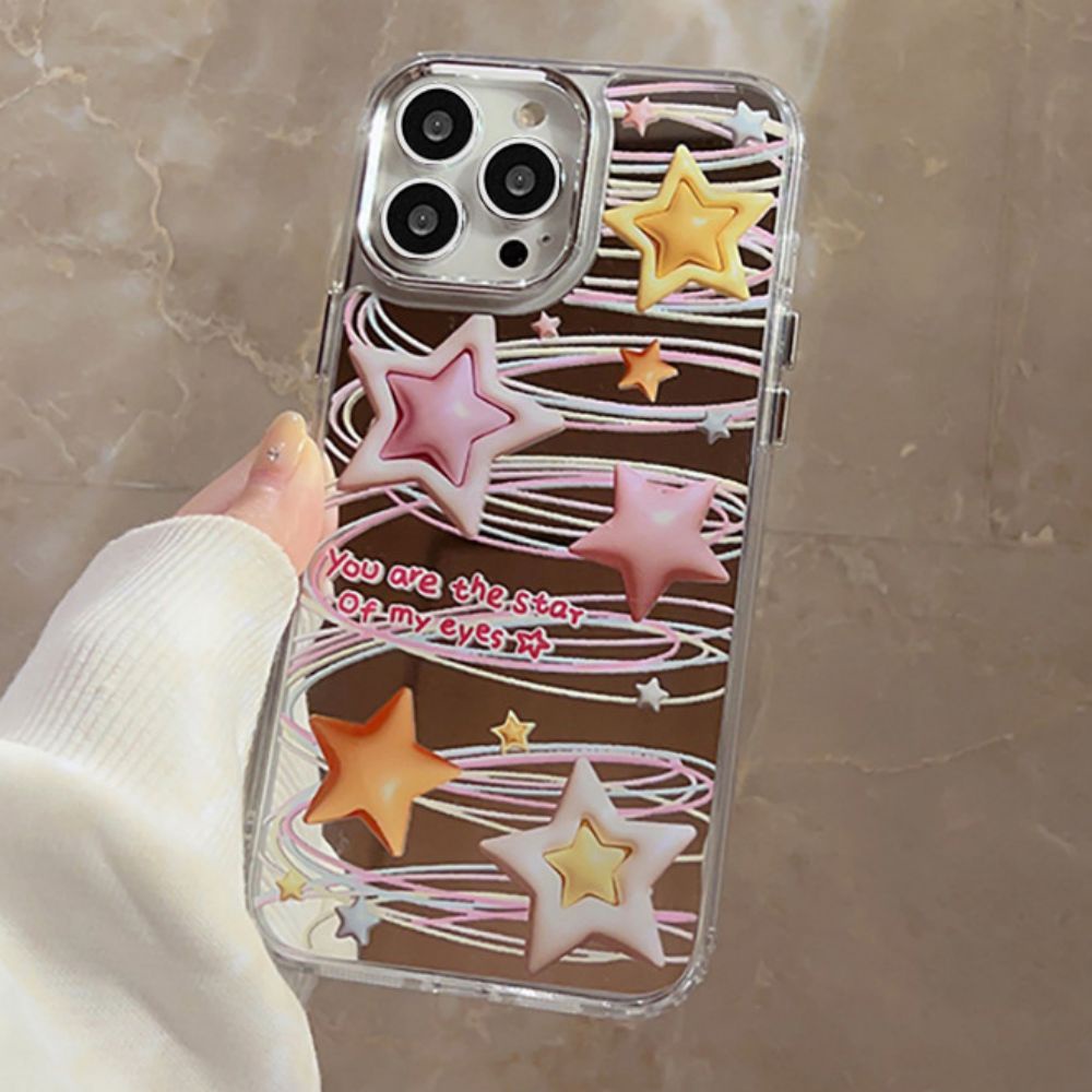 Ốp Điện Thoại TPU Mềm Chống Sốc Tráng Gương Hình Ngôi Sao 3D Màu Kẹo Cho IPhone 11 12 13 14 Pro Max