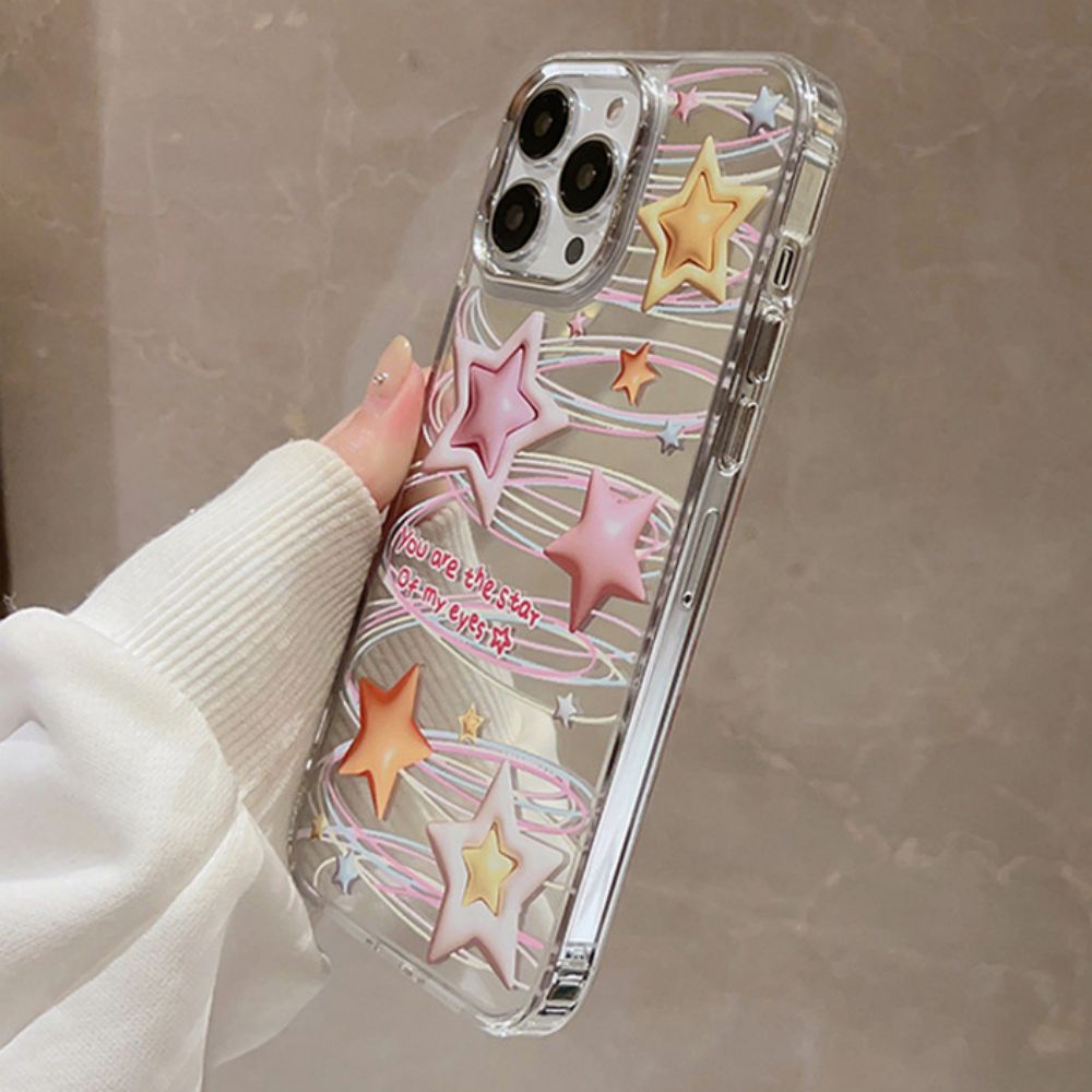 Ốp Điện Thoại TPU Mềm Chống Sốc Tráng Gương Hình Ngôi Sao 3D Màu Kẹo Cho IPhone 11 12 13 14 Pro Max