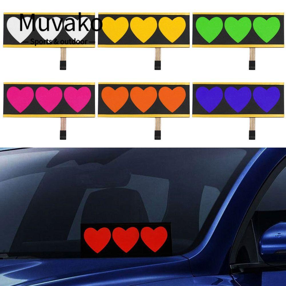 MUVAKO Miếng Dán Trang Trí Xe Hơi Hình Trái Tim Có Đèn LED Nhiều Kiểu Độc Đáo