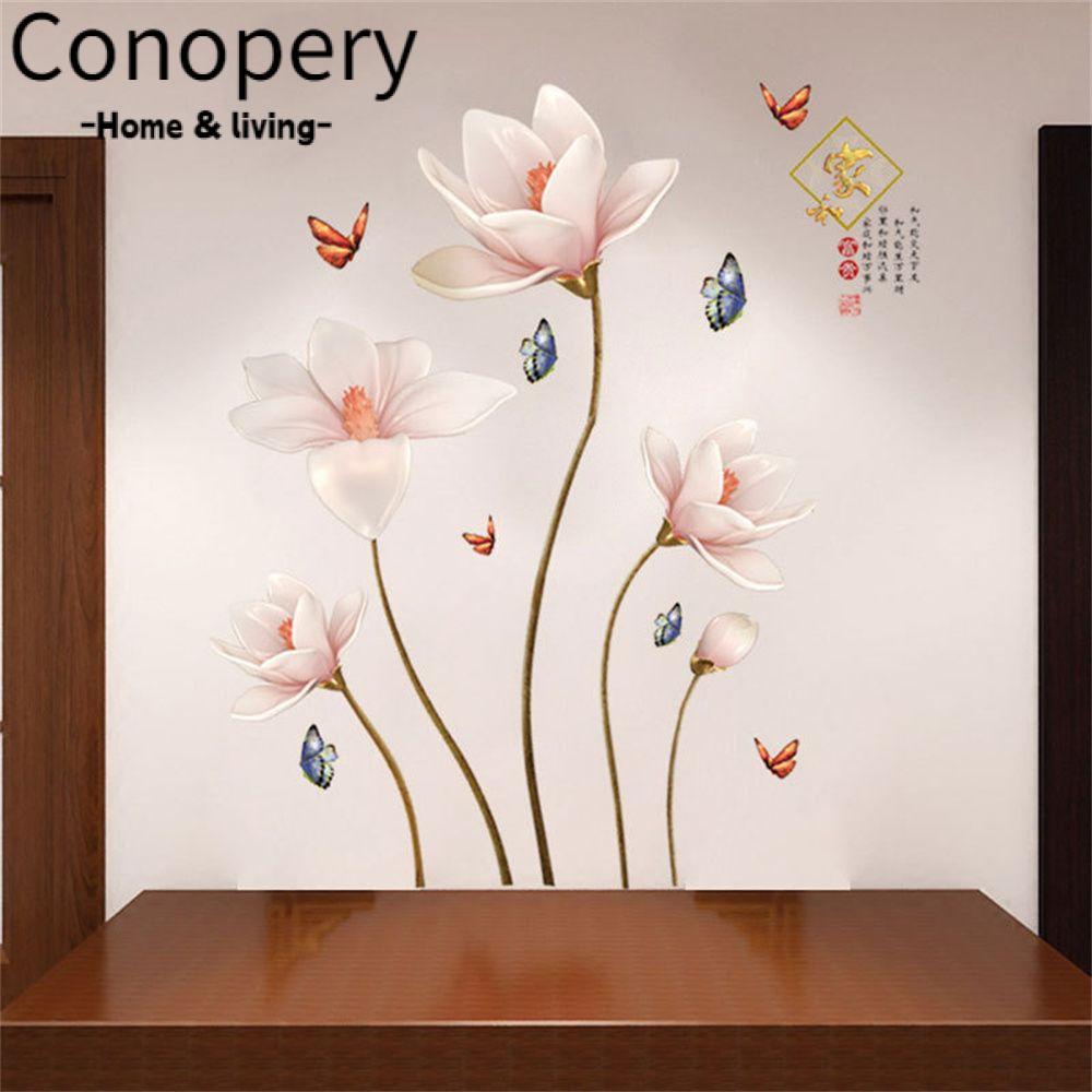 CONOPERY Bộ 2 Miếng Dán Tường Trang Trí Nghệ Thuật 3D