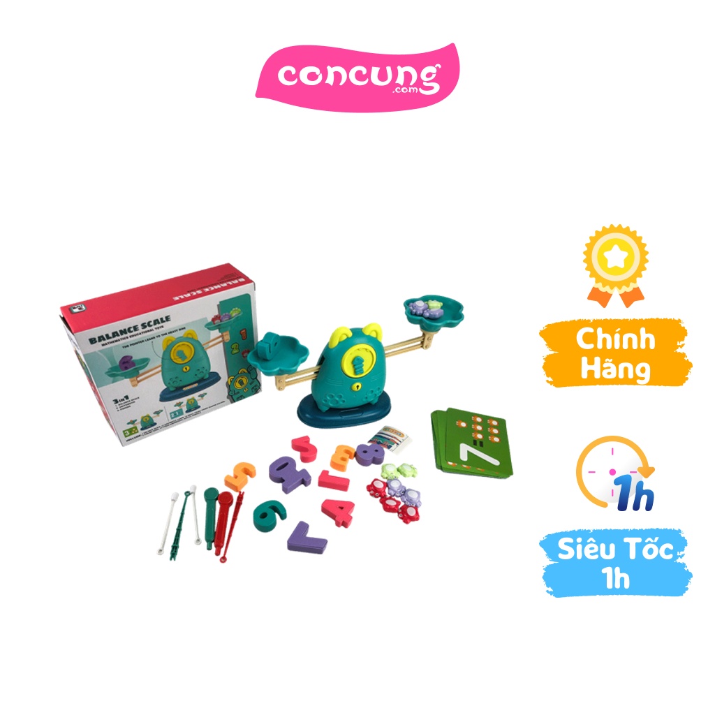 Đồ chơi cân bằng đa năng hình mèo 3in1 cho bé học số và chơi câu cá CY447876 (Xanh)