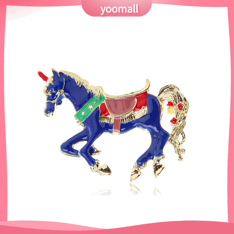 [YM] Ghim Cài Áo Hình Ngựa May Mắn Sơn Dầu Thời Trang Và Phổ Biến Cho Nam Và Nữ