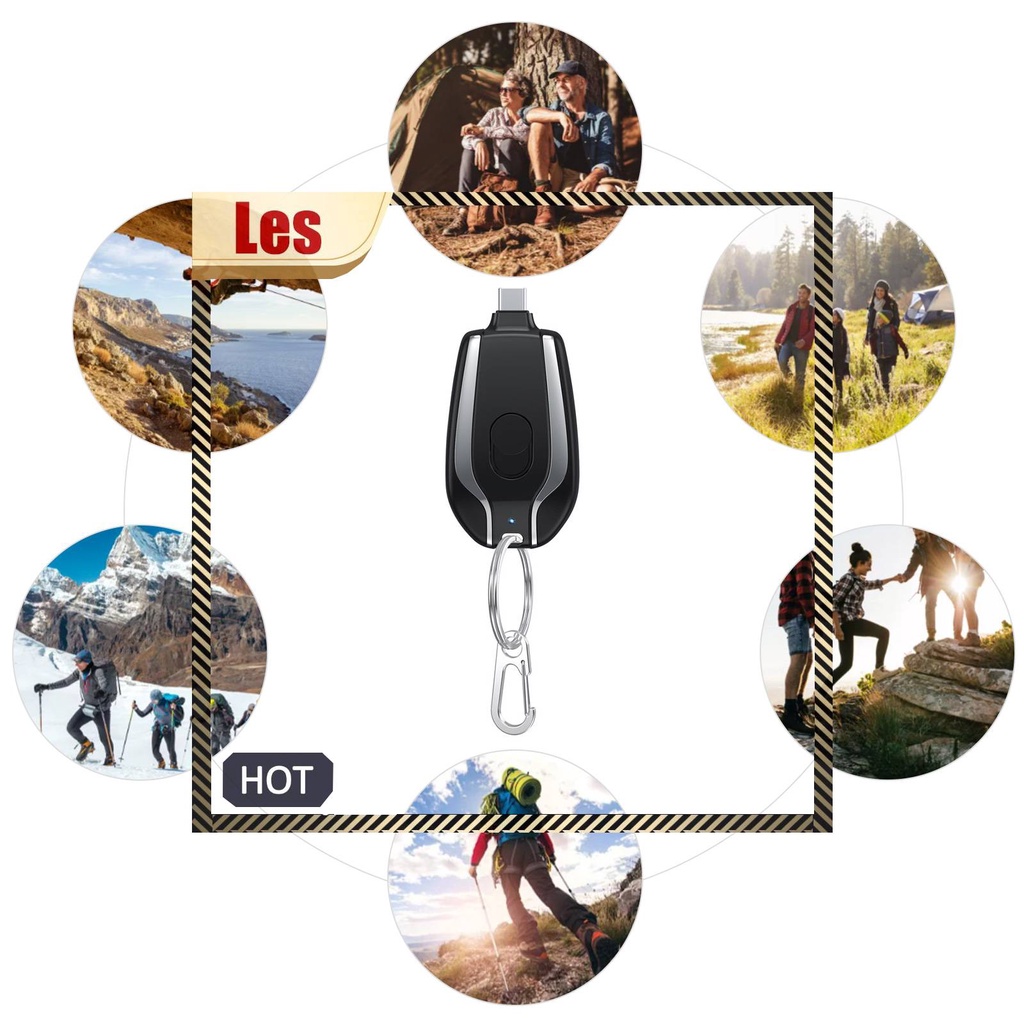 Sạc Dự Phòng 5V 1500mah Không Dây Có Móc Khóa Tiện Dụng