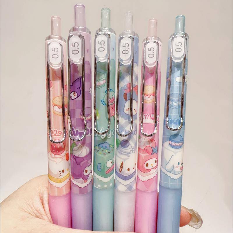 1 Bút Mực Gel Hình Bánh Tráng Miệng Sanrio Hoạt Hình Ngẫu Nhiên TMymelody Kuromi Cinnamoroll Trengyodon Pochacco Làm Quà Sinh Nhật Cho Học Sinh