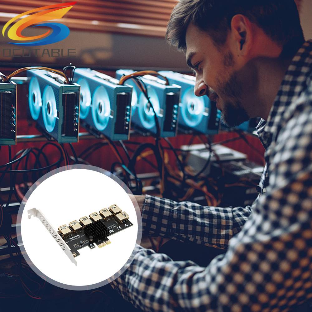 Card Mở Rộng PCI-E 1x 1 Sang 7 Kèm Cáp USB 3.0