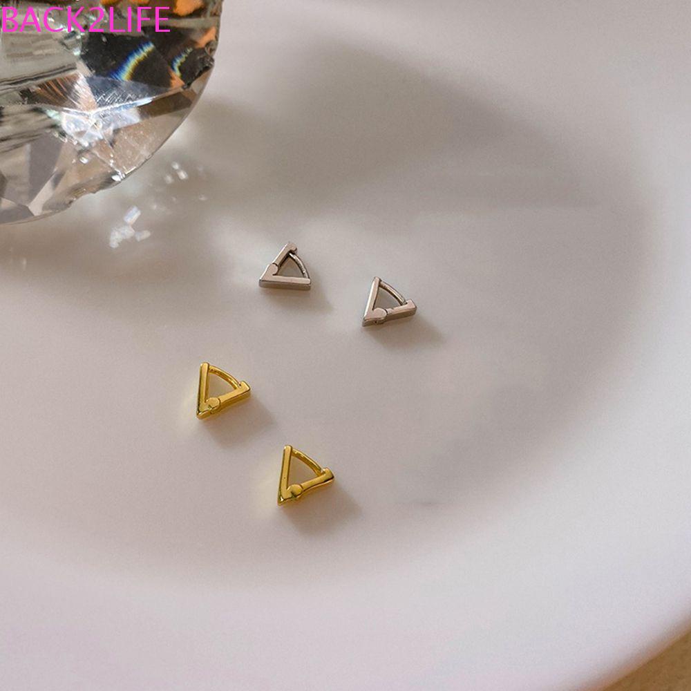 BACK2LIFE Bông Tai Hình Tam Giác Bằng Hợp Kim Phong Cách Hip hop Đơn Giản 2Lilife