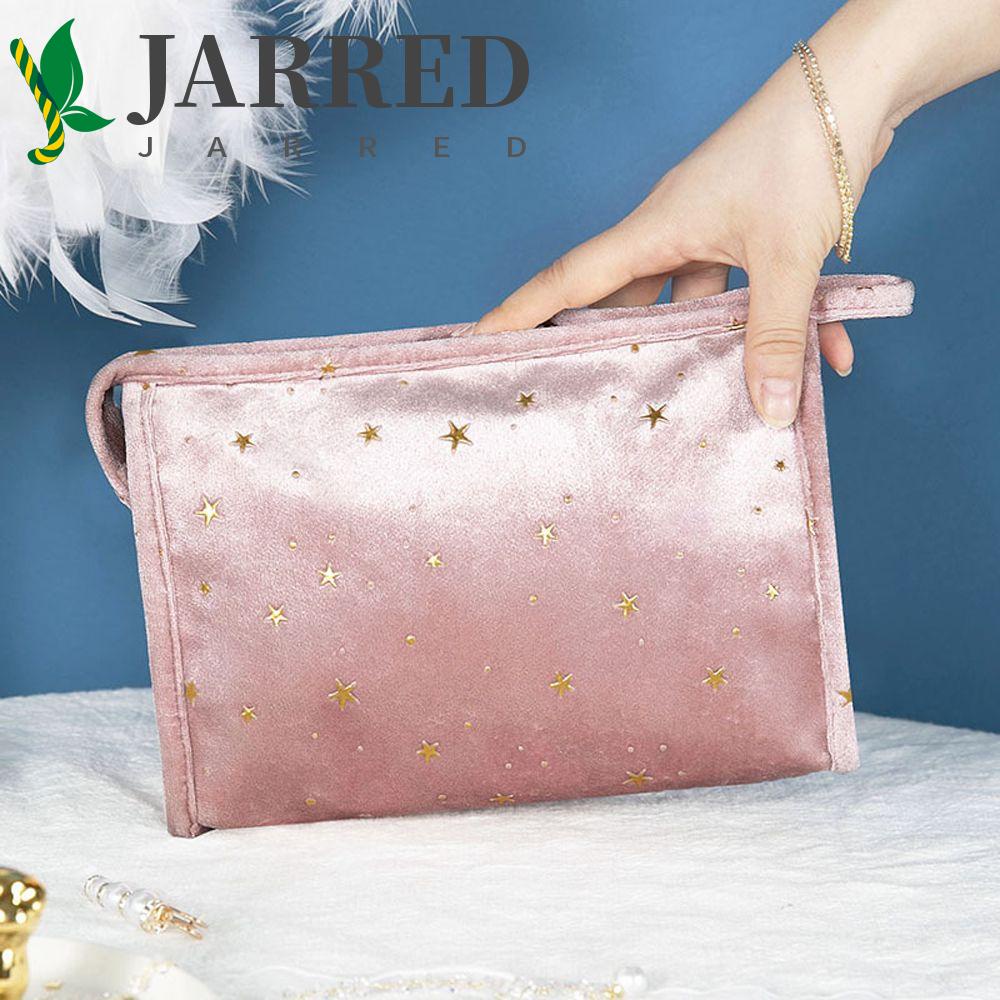 JARRED Túi Đựng Mỹ Phẩm Xách Tay Cỡ Lớn Chất Liệu Nhung Đồng Chống Thấm Nước