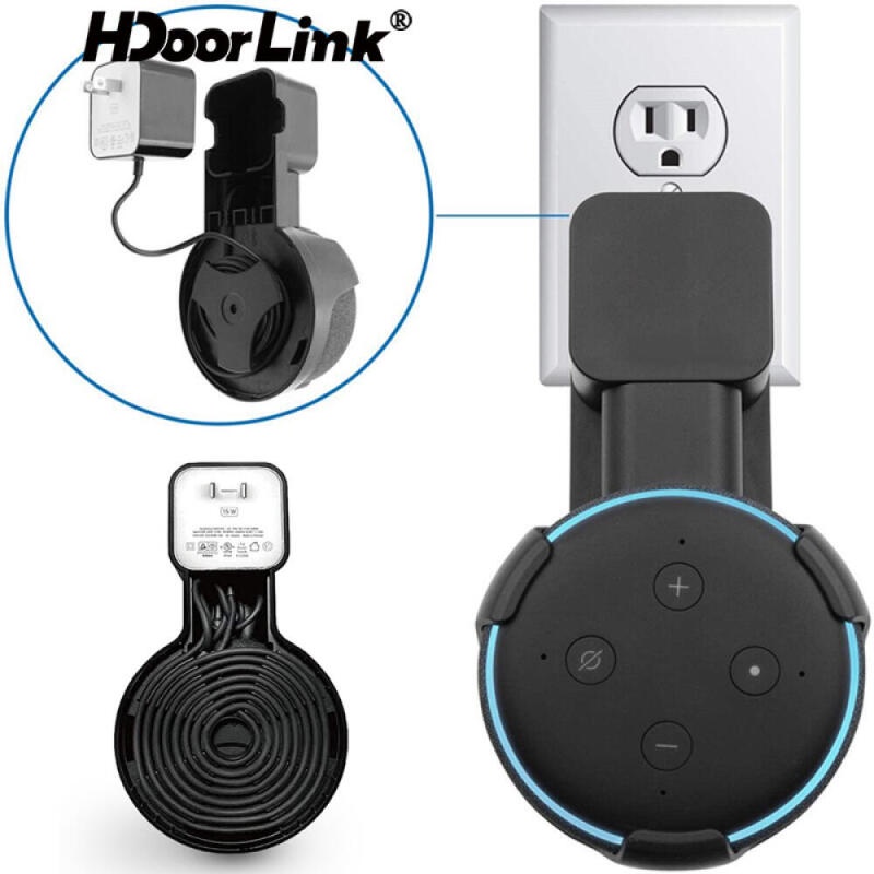 Giá Đỡ Ổ Cắm Loa Thông Minh HdoorLink Echo Dot 3 Tiết Kiệm Không Gian Tích Hợp Cáp Sạc Cho Phích Cắm US EU