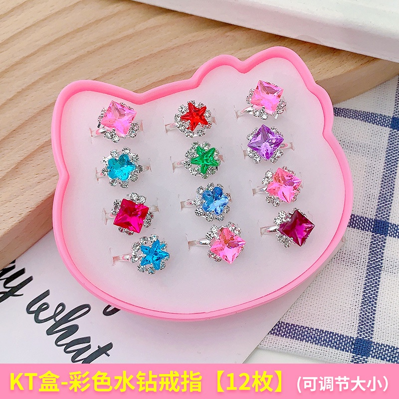 Hộp Quà Tặng Nhẫn Đính Kim Cương Giả Hình Công Chúa Nhỏ Dễ Thương Cho Bé Gái