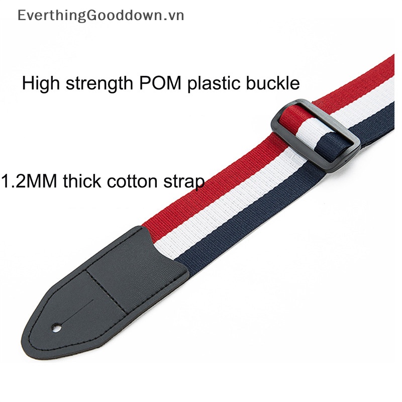 Dây Đeo Đàn Ghi Ta Ukulele / Guitar / Ukulele Màu Trắng Đen Có Thể Điều Chỉnh