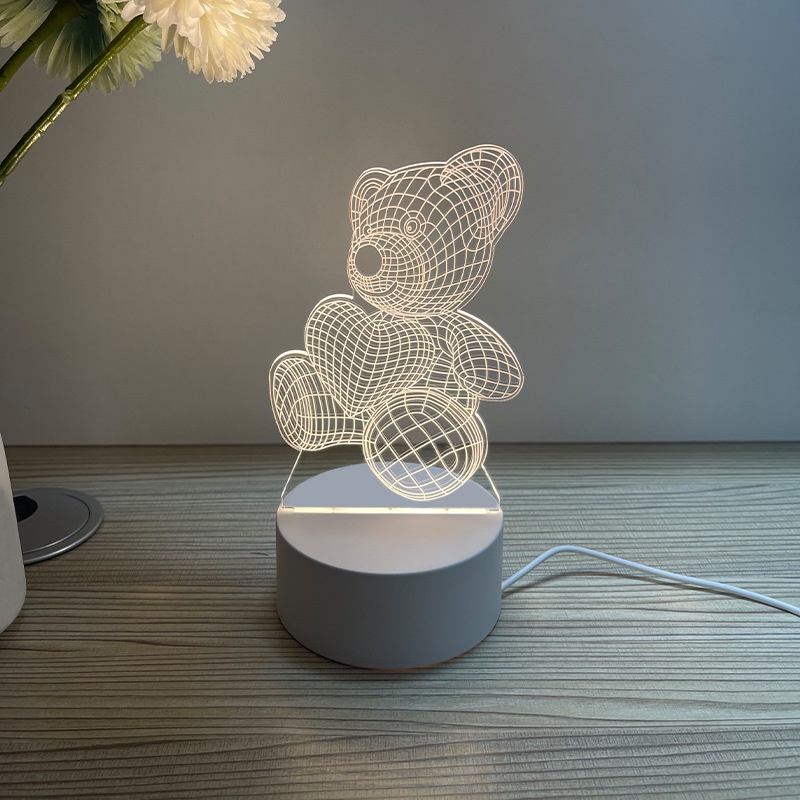 Đèn Ngủ Cảm Ứng Điều Khiển Từ Xa 3D Sáng Tạo