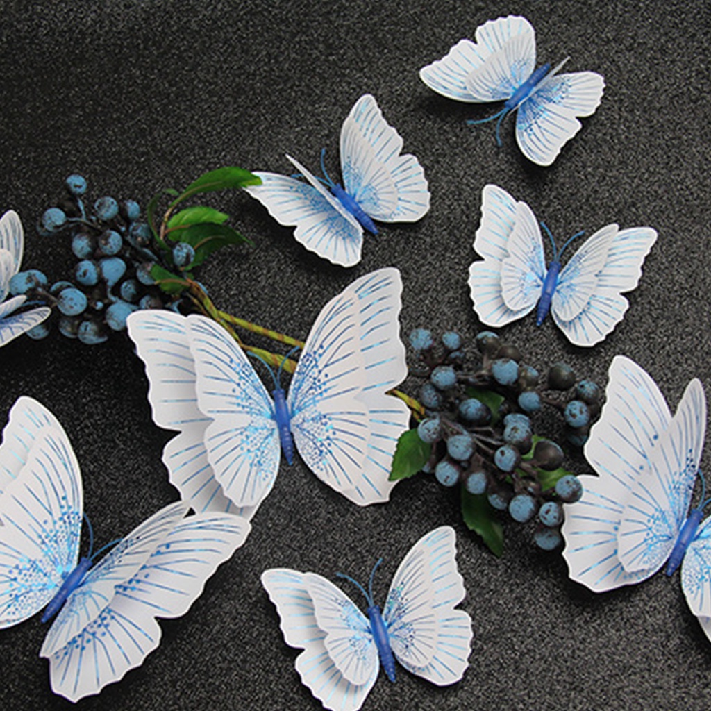 Set 12 Miếng Dán Tường Bằng PVC Hình Động Vật Bay 3D Đa Năng Có Thể Tháo Rời Cho Bé