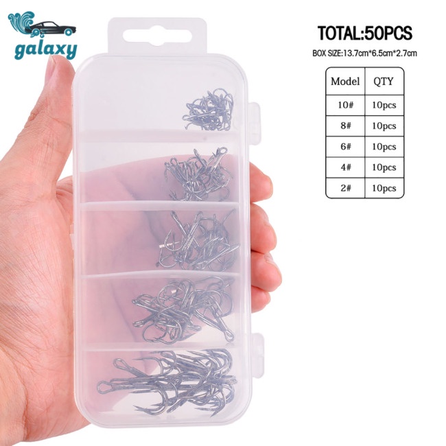 Set 50 Móc Câu Cá Kích Thước 2 / 20 Món Chuyên Dụng# 4# 6# 8# 10# Phụ Kiện Bằng Thép Carbon Chất Lượng Cao