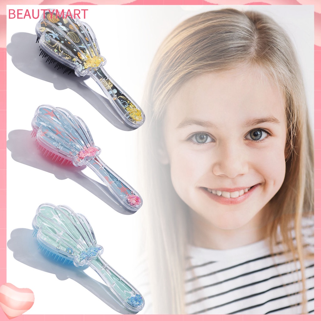 Lược Chải Tóc Đệm Khí Bằng Nhựa ABS Hình Sao Biển Màu Xanh Lá Kích Thước Nhỏ Gọn Dùng Tại Nhà