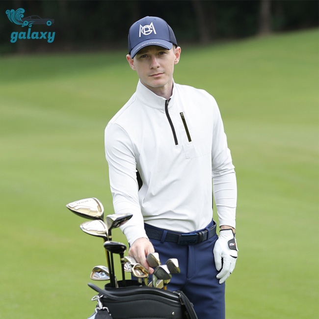 Galaxy Áo Thun Thể Thao Dài Tay Cổ Đứng Phối Màu Tương Phản Thoáng Khí Có Khóa Kéo Thời Trang Cho Nam