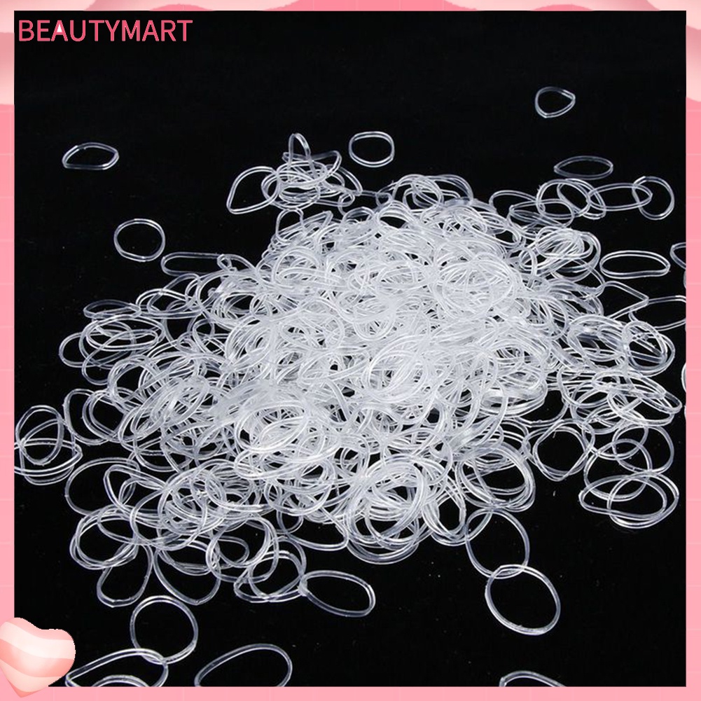 Set 500 Dây Thun Buộc Tóc Trong Suốt Dùng Một Lần