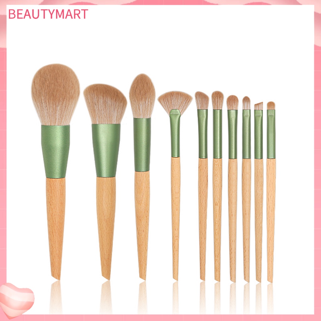 Bộ 10 Cọ Trang Điểm Sợi Nhân Tạo Chống Bụi Dễ Dàng Làm Đẹp