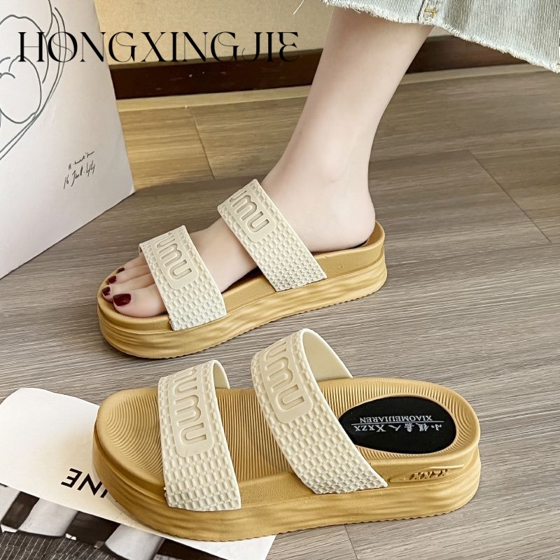 HONGXINGJIE dép sandal nữ dép đế cao Xu hướng thời trang năm 2023NEW 062139 