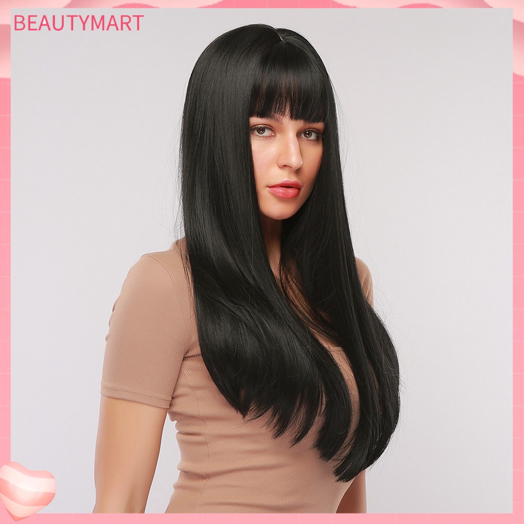 Tóc Giả Nối Dài Thẳng 28 Inch Bằng Sợi Tổng Hợp Kháng Nhiệt Cho Nữ