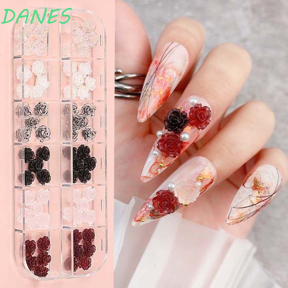 Hạt Đá Hoa Trà 3D Bằng Nhựa Dùng Trang Trí Móng Tay DIY