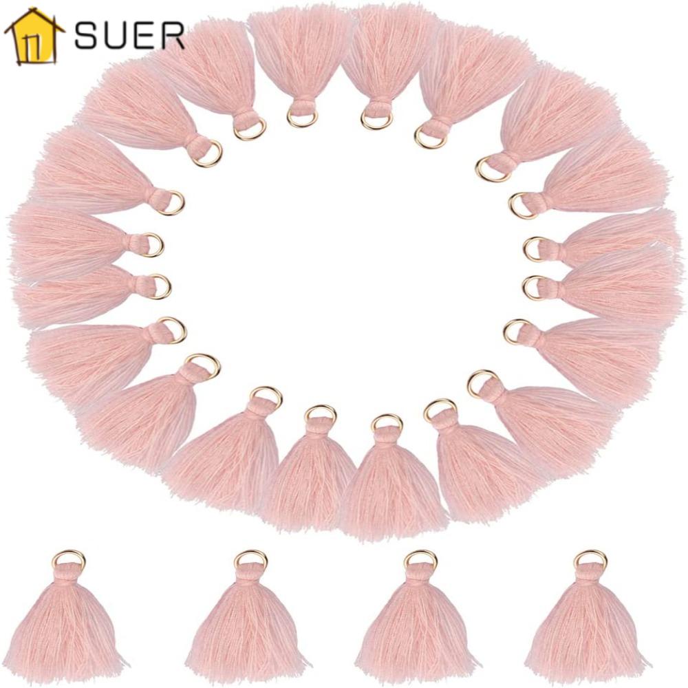 SUENIN Set 100 Cuộn Chỉ Cotton Mini Màu Hồng Làm Trang Sức