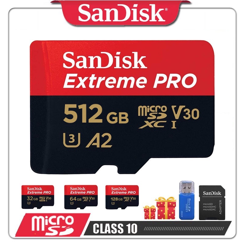 SANDISK Thẻ Nhớ Micro SD 1TB 512G 256GB 128GB 64GB 32GB 16GB 8GB wifi TF Micro SD MP3 MP4 Cho Máy Tính