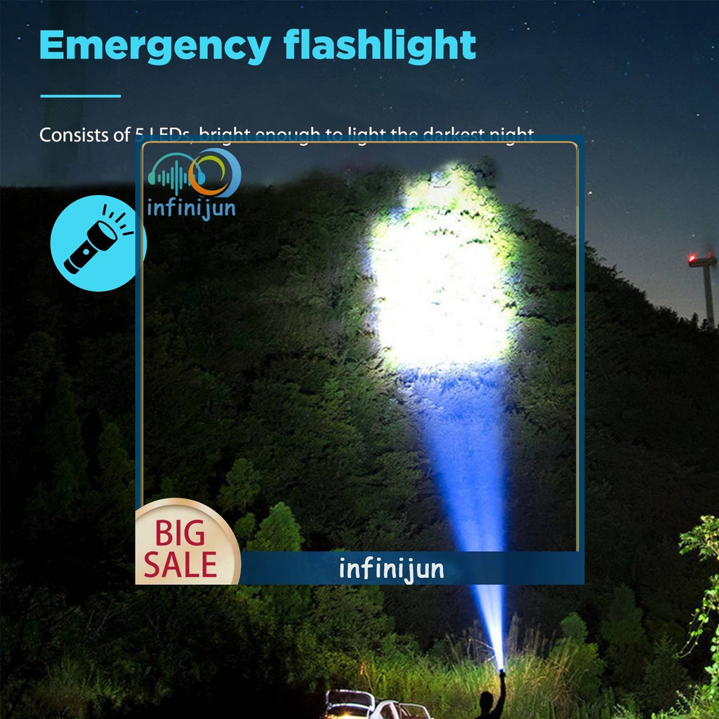 Đèn Pin Siêu Sáng Sạc USB Cho Hoạt Động Ngoài Trời