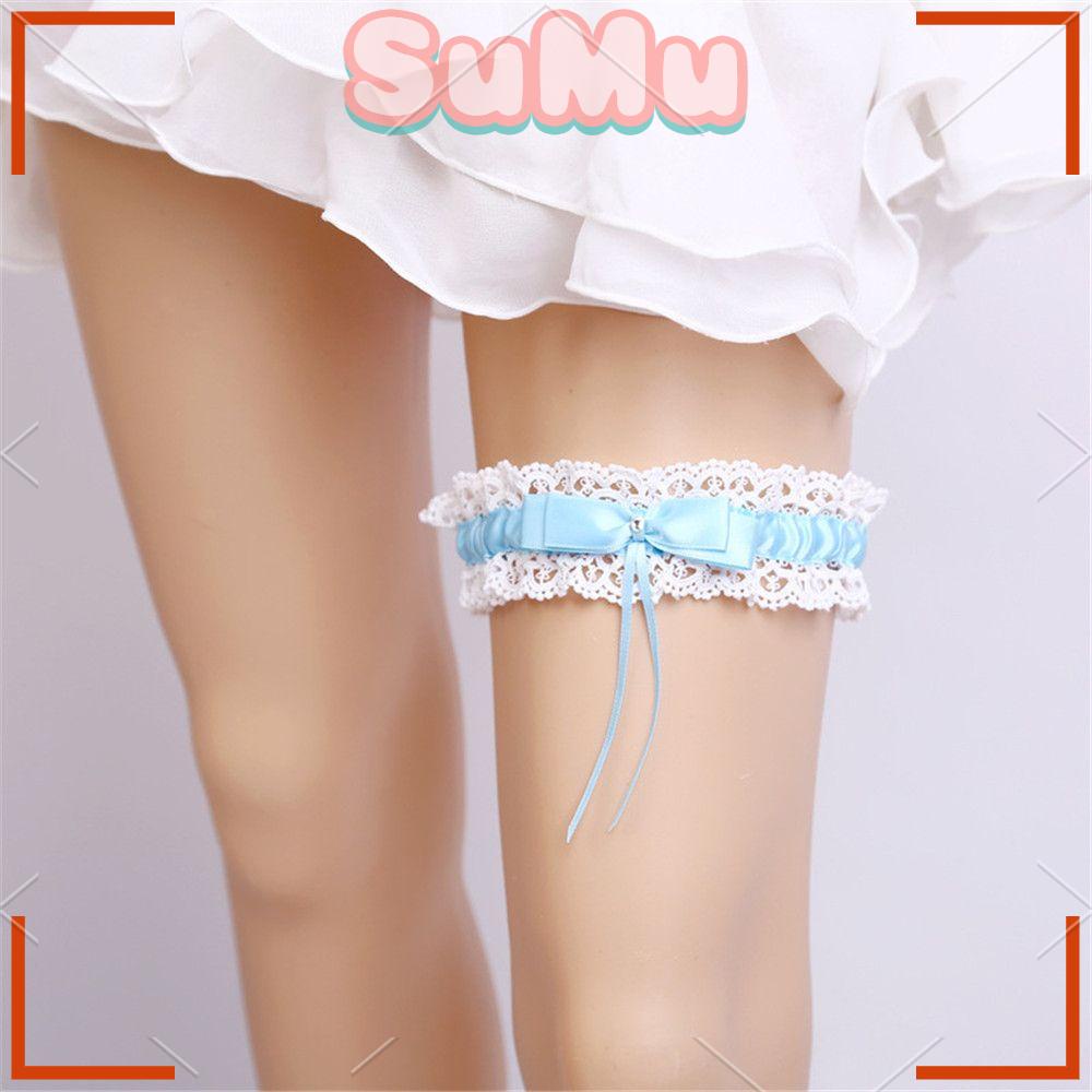 SUMU Vòng Ren Nịt Bít Tất Đính Nơ Xinh Xắn Cho Cô Dâu