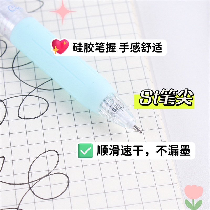 Bút Bi Bấm Mực Đen Họa Tiết Hoạt Hình Tinh Tế Thời Trang
