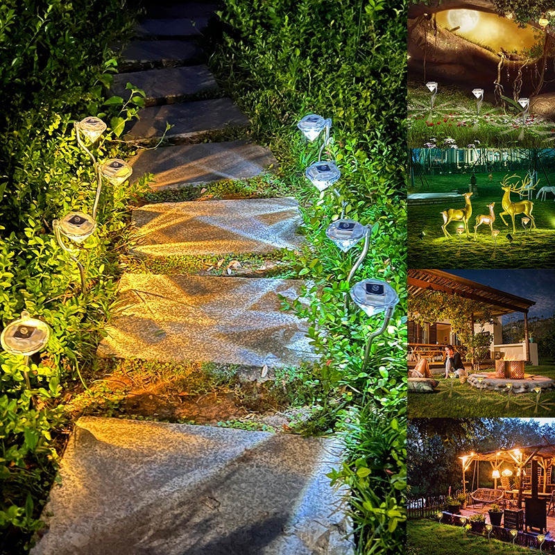 Đèn LED Hình Viên Kim Cương Năng Lượng Mặt Trời Chống Thấm Nước Trang Trí Sân Vườn