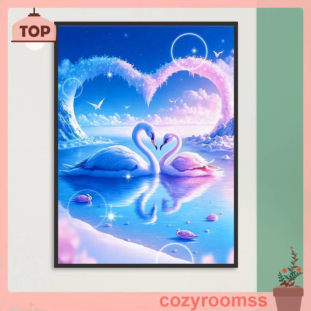 Tranh Đính Đá Kim Cương Toàn Bộ 5D DIY Hình Thiên Nga