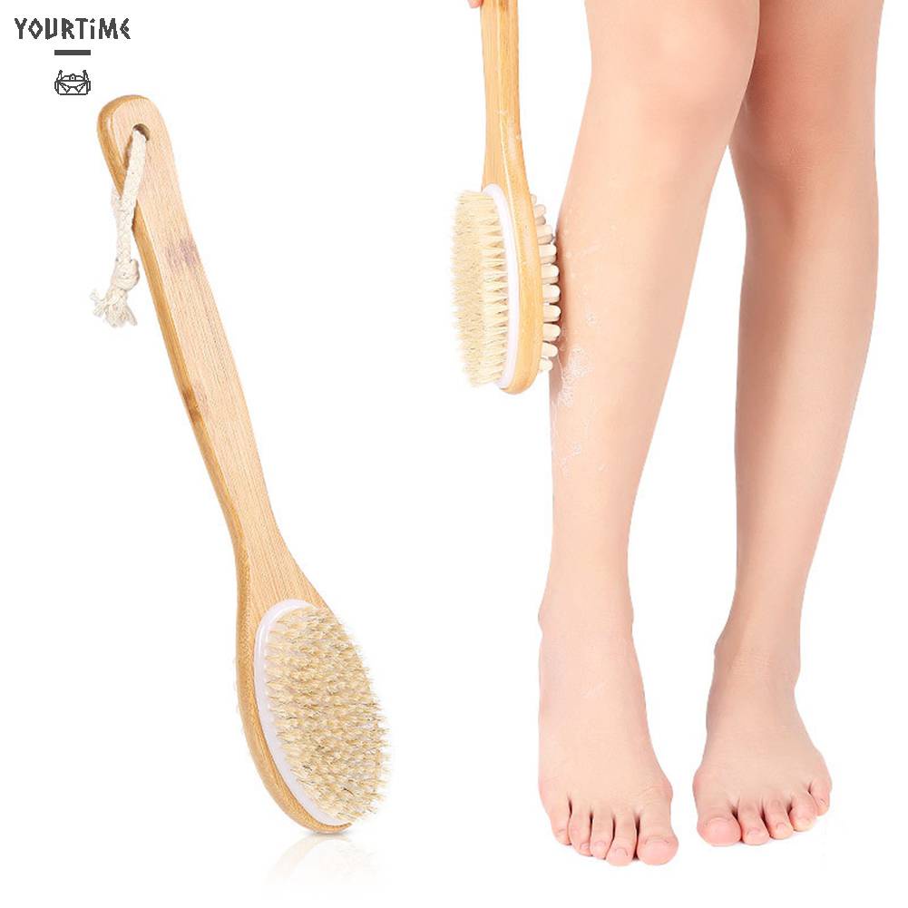 Bàn Chải Mát Xa Tẩy Tế Bào Chết Lưng Hai Mặt Bằng Gỗ Kèm Dây Thừng Cho SPA