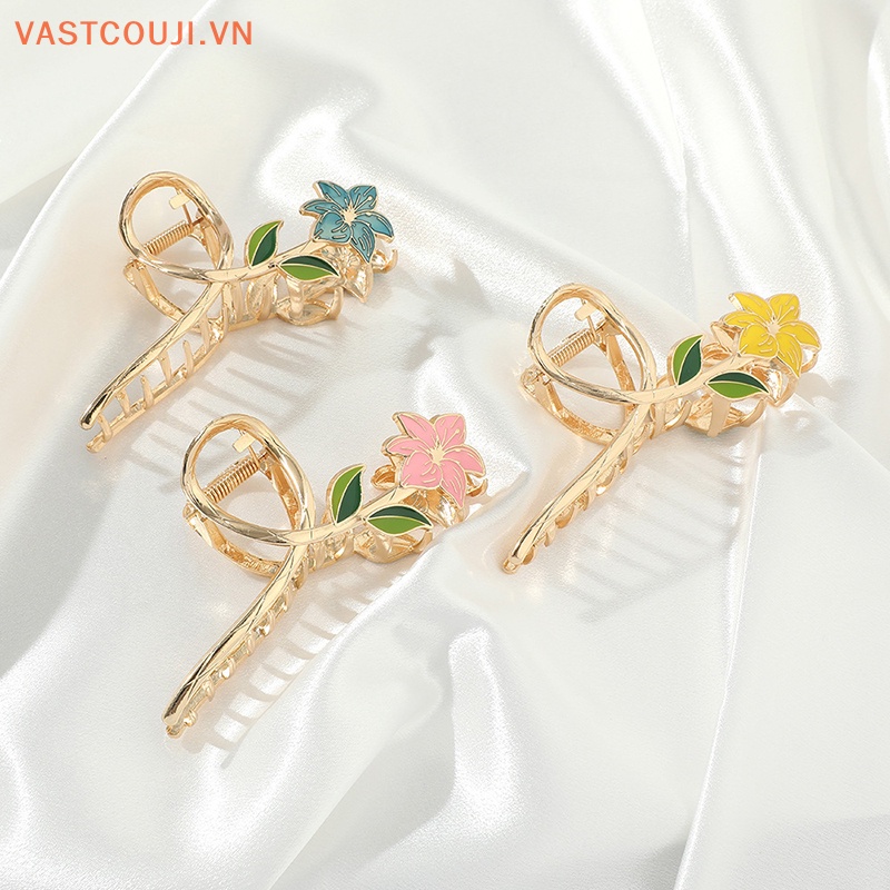 Kẹp Tóc Kim Loại Hình Hoa Lily / Cá Mập Thời Trang Cho Nữ