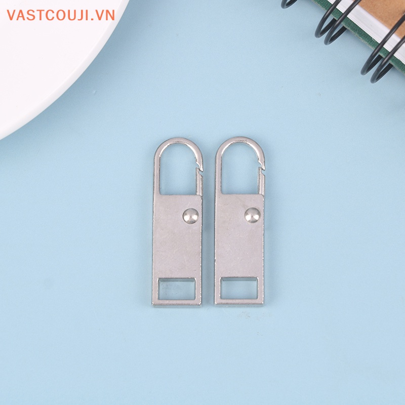 Bộ 2 Dây Khóa Kéo Kim Loại Gắn Túi Xách / Giày Bốt Không Cần Tháo Rời Tiện Dụng