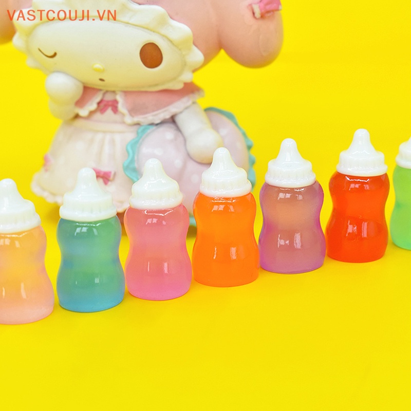 Set 10 Bình Sữa Em Bé Trang Trí Nhà Búp Bê Phát Sáng Trong Tối