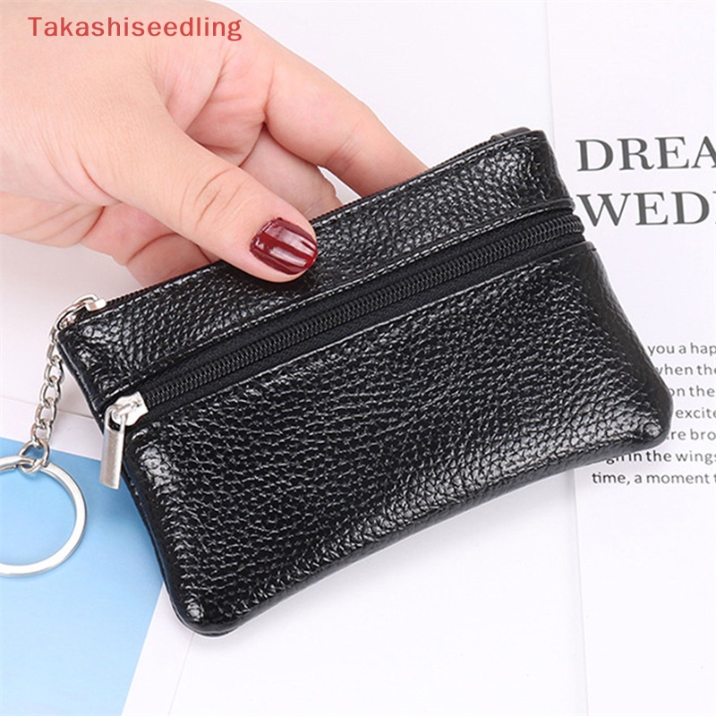 Ví Đựng Tiền Xu Mini Bằng Da PU Mềm Có Khóa Kéo Đơn Giản Cho Nam Và Nữ