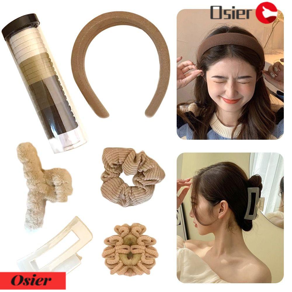 OSIER1 Set 25 Băng Đô Cài Tóc Màu Cà Phê Thời Trang Thu Đông 25X