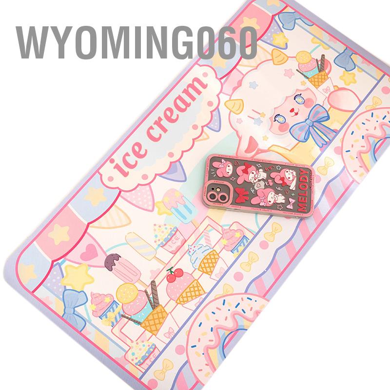 Wyoming060 Bàn Làm Việc Thảm Để Miếng Lót Chuột Hoạt Hình Dễ Thương Chống Trơn Trượt Nước Da Nhân Tạo Mềm Mại Bảo Vệ