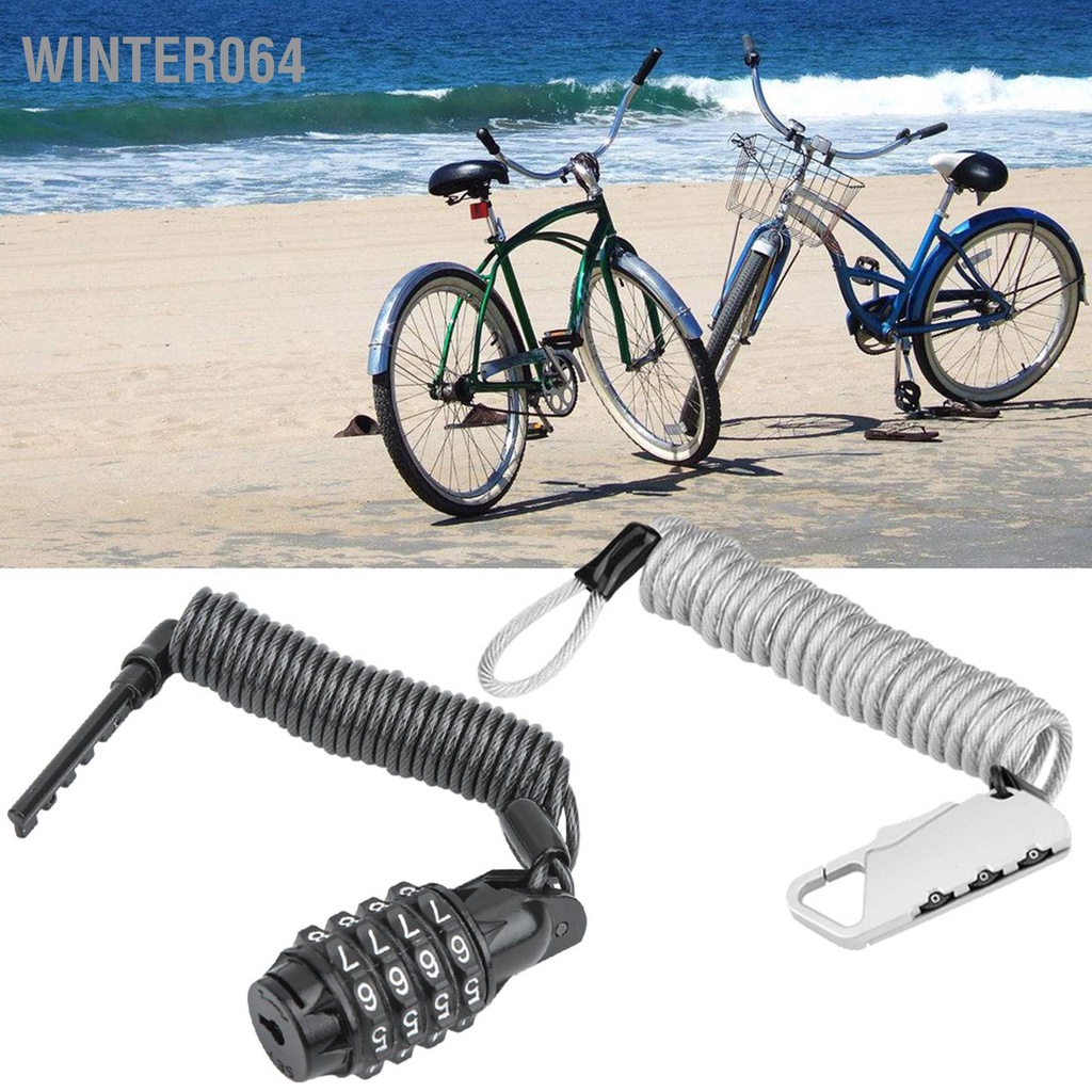 Winter064 Mũ bảo hiểm xe máy đa năng Khóa &amp; mã cáp kết hợp PIN Carabiner