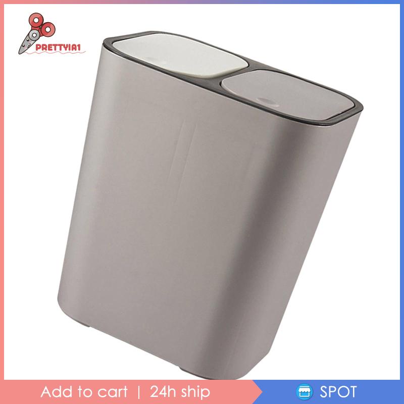 Thùng Rác Tái Sử Dụng Ướt Và Khô 15 Lít Màu Trắng Cho Nhà Bếp [Prettyia1]