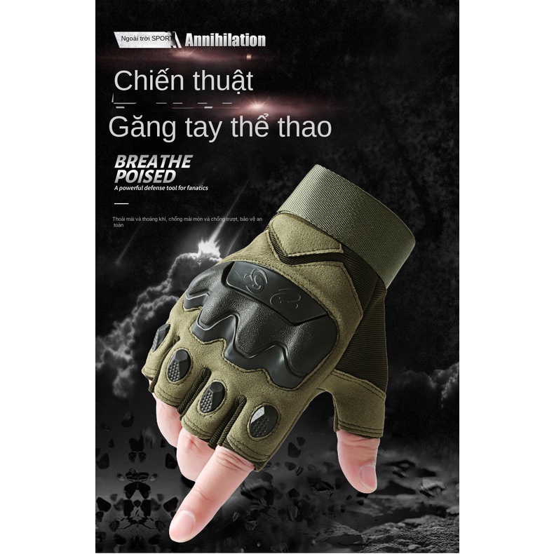 Găng Tay Quân Đội Chống Gió Chống Mài Mòn Thích Hợp Lái Xe Mô Tô Cho Nam