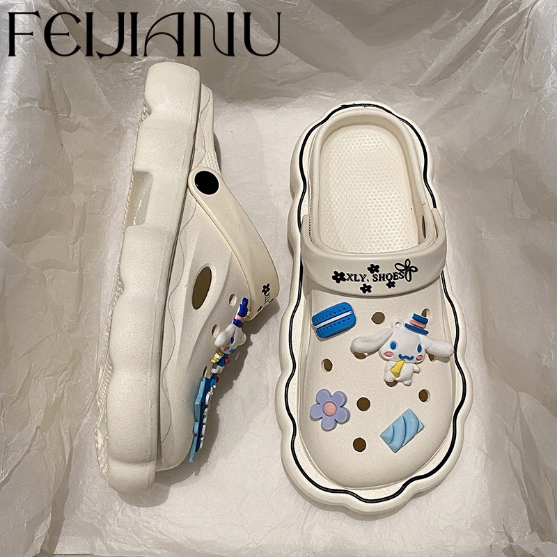 FEIJIANU dép Cross dép sandal nữ giày đi biển đáng yêu thoải mái 062512