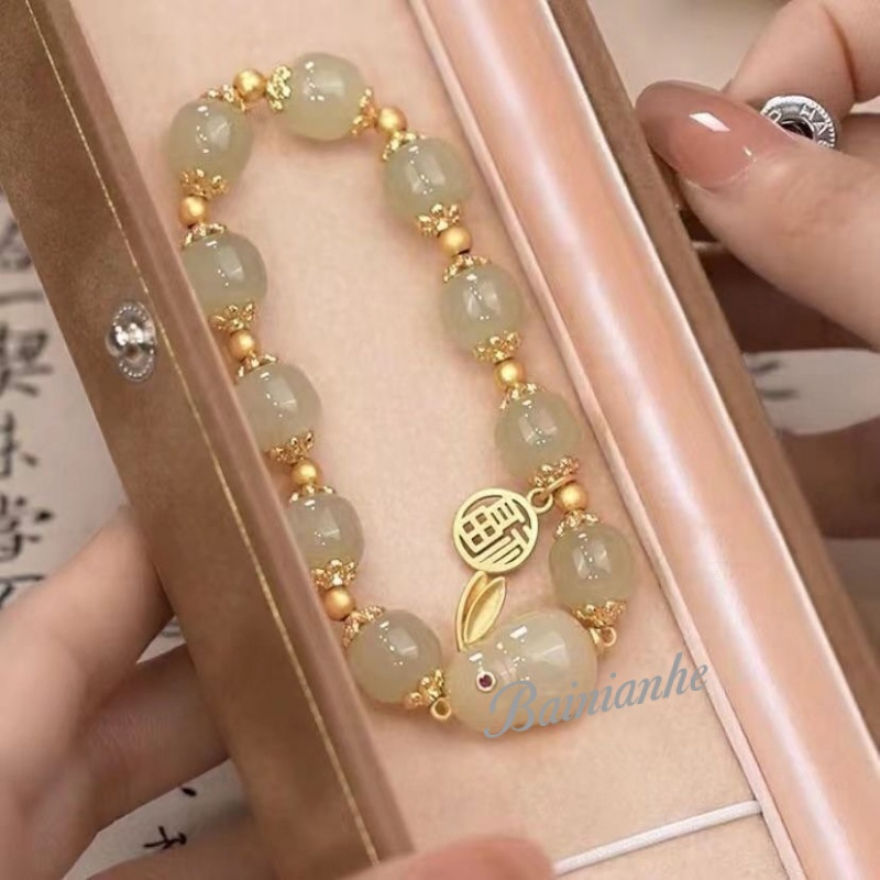 Vòng Tay Đá Ngọc Bích Phong Cách Trung Hoa Kiểu Mới Cho Nữ