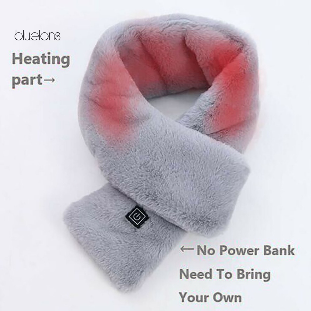 Bluelans Khăn Choàng Cổ Lông Thỏ Giả Mềm Mại Màu Trơn 3 Chế Độ Nhiệt Chống Lạnh Giảm Đau Vai Mùa Đông Có Thể Giặt Rửa Cho Nam Và Nữ