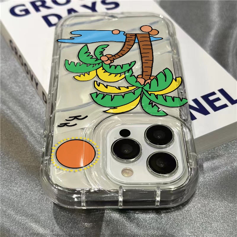 Ốp Điện Thoại Mềm Trong Suốt In Hình Cây Dừa Cho Iphone 14Promax 811 Xr Xsins Seaside / 13127 3EYL