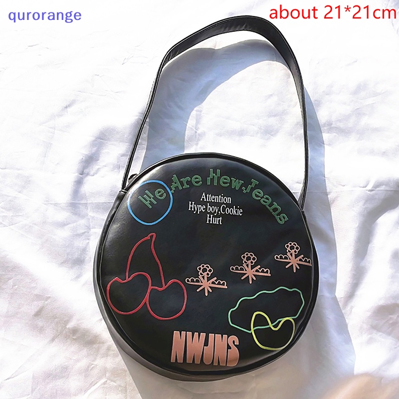 Qurorange 1Pc Kpop Newjean Bag Cute Vocal Concert Round Bag New Jeans NWJNS Handbag Gift rorh