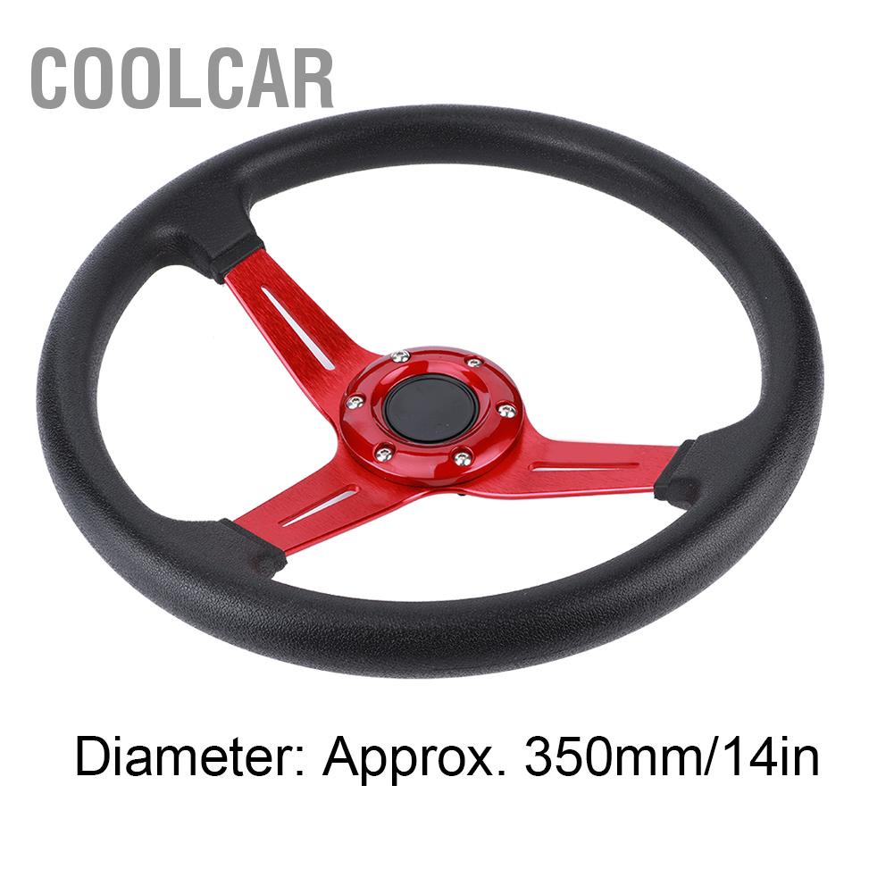 Vô Lăng Ô Tô Đa Năng 14in Da PU Hợp Kim Nhôm W/Nút Sừng Sửa Đổi - CoolCar